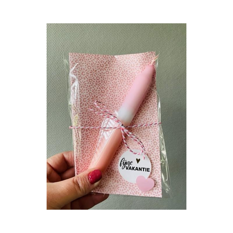 Dip dye kaars roze perzik