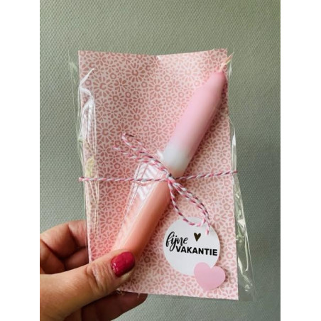 Dip dye kaars roze perzik