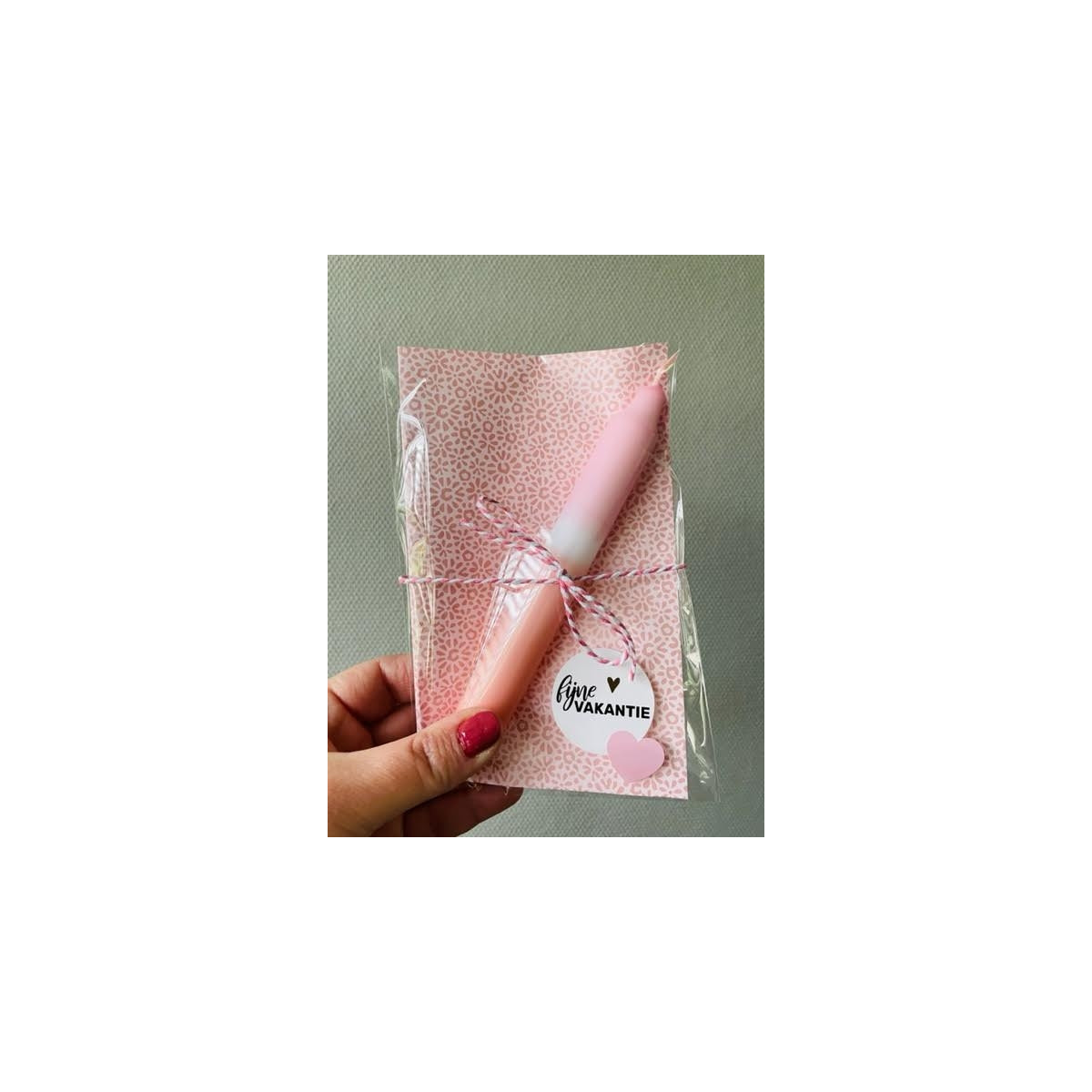 Dip dye kaars roze perzik
