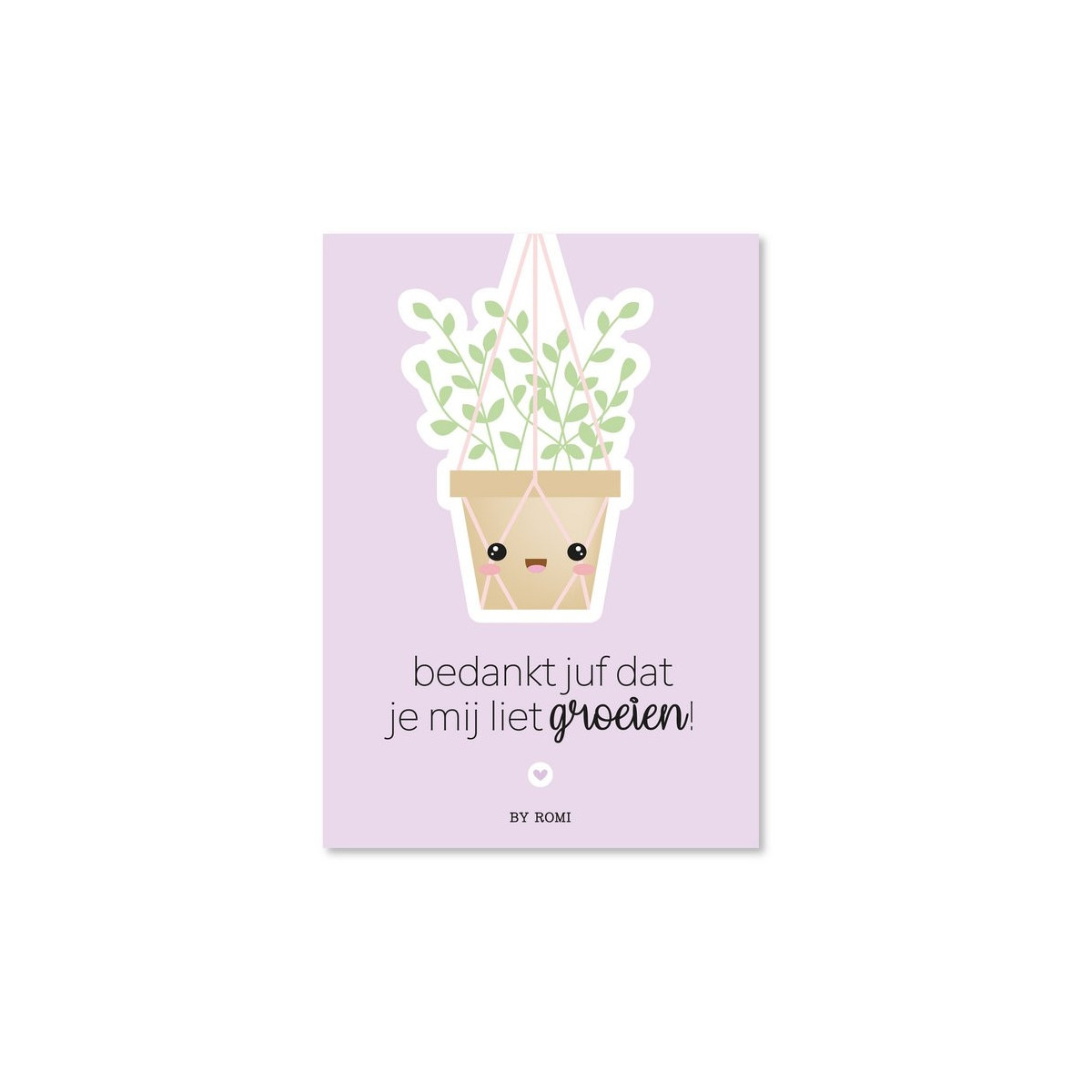 kaart bedankt juf groeien