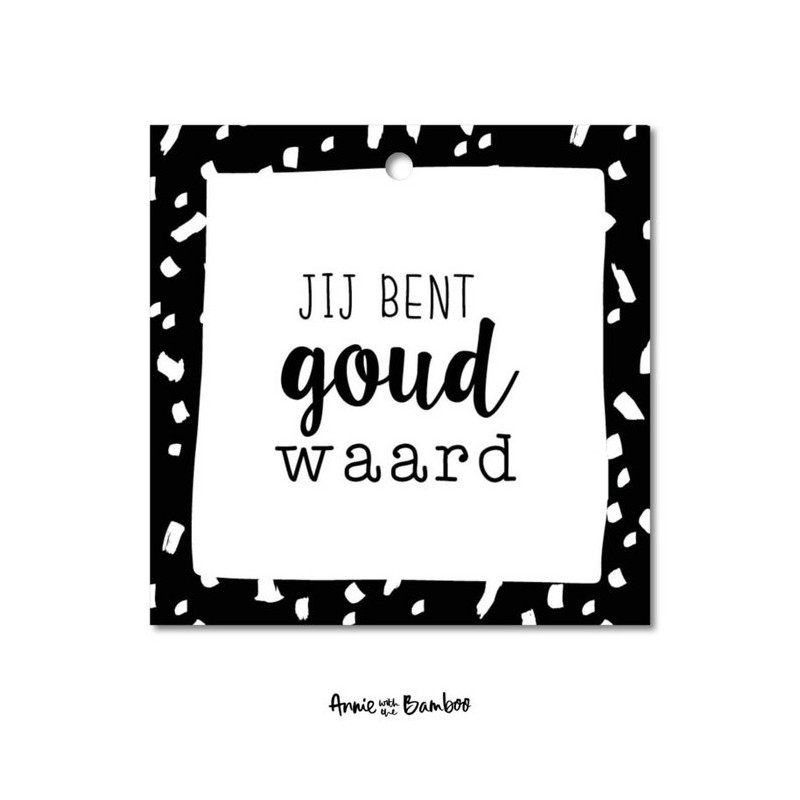 kadolabel goud waard zwart wit