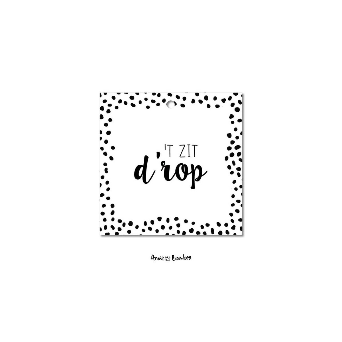 kadolabel drop zwart wit