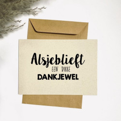 kaart alsjeblieft dikke dankjewel