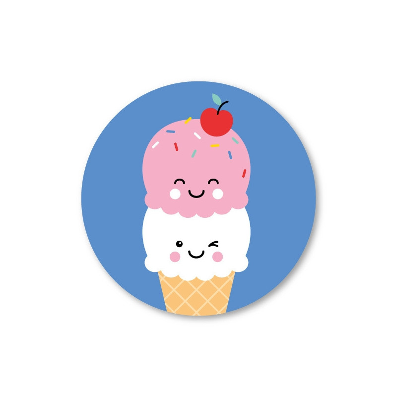sticker ijs hoorntje blauw