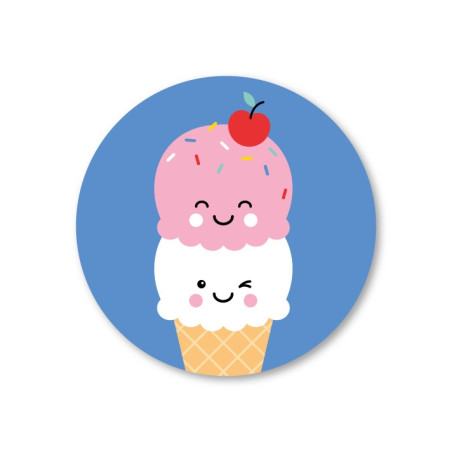 sticker ijs hoorntje blauw