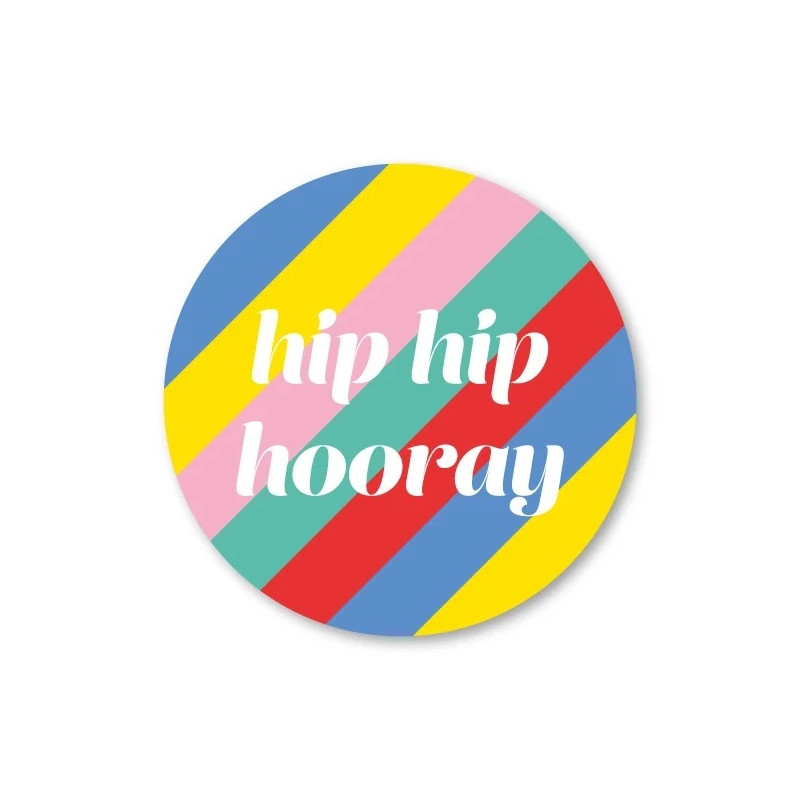 sticker hip hip hooray streepjes
