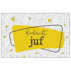 mini kaart bedankt juf oker