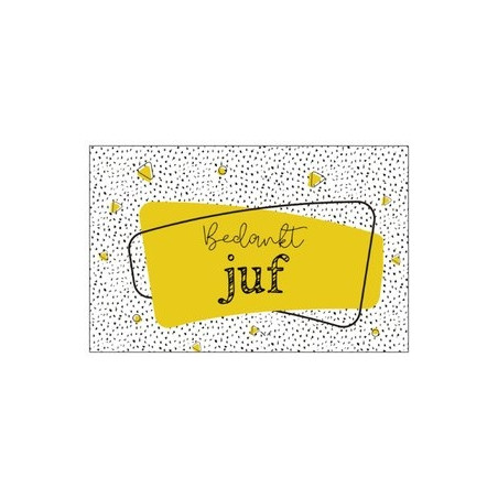 mini kaart bedankt juf oker