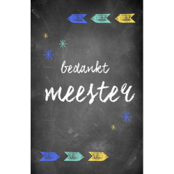 minkaart bedankt meester schoolbord