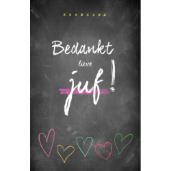 mini kaart bedankt lieve juf