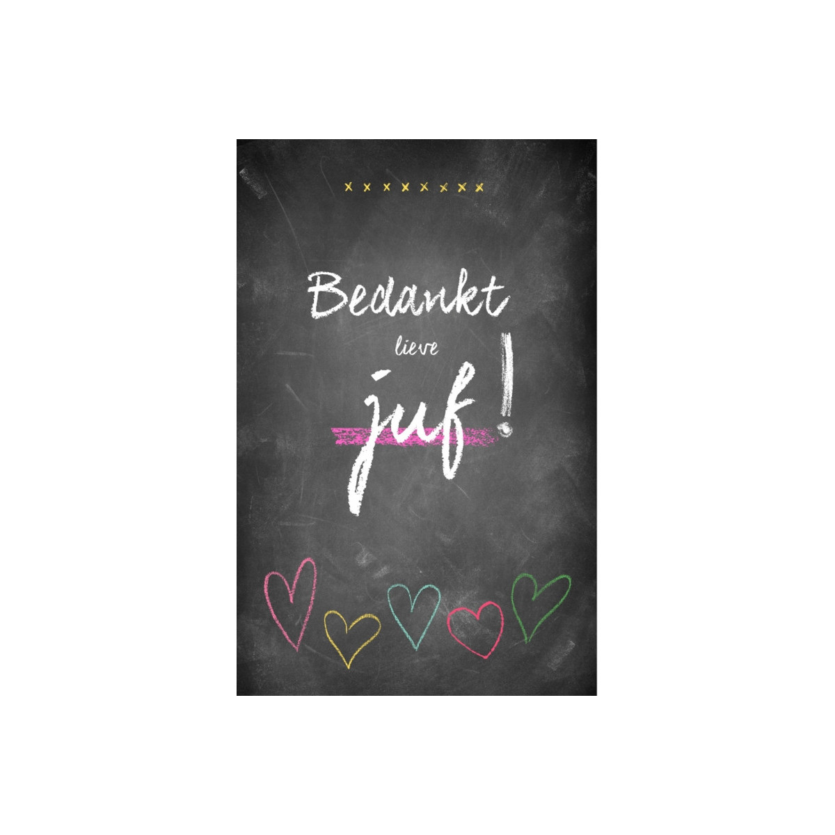 mini kaart bedankt lieve juf