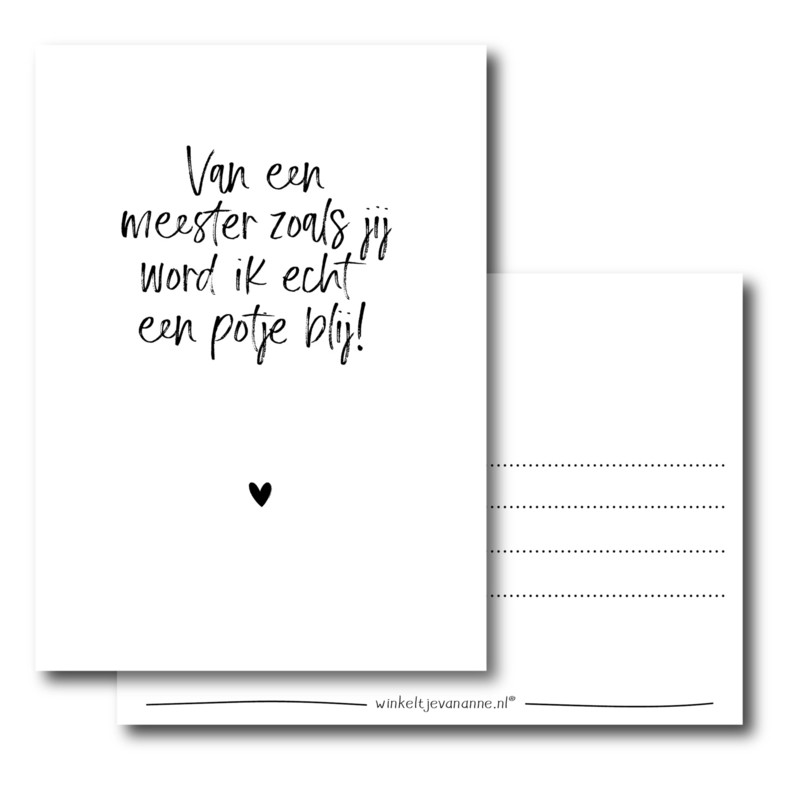 kaart meester potje blij