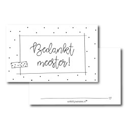 minikaart bedankt meester