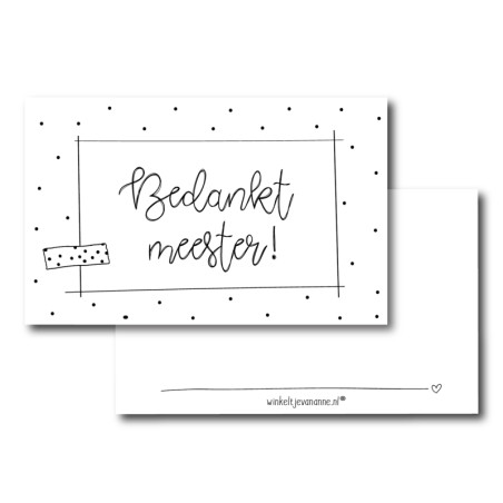 minikaart bedankt meester