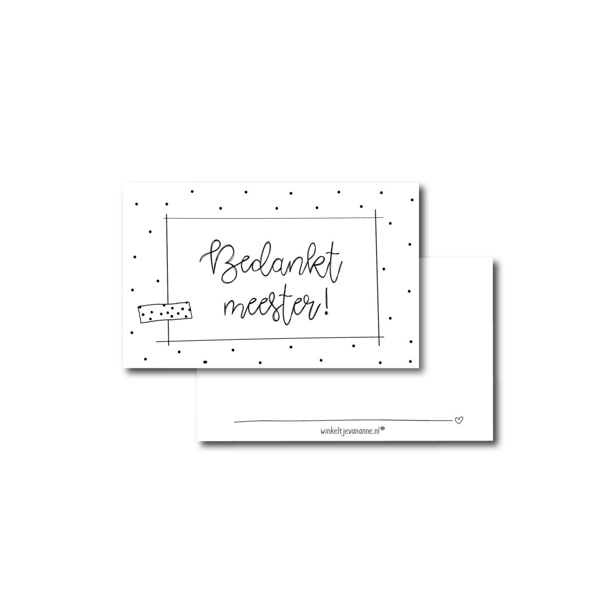 minikaart bedankt meester