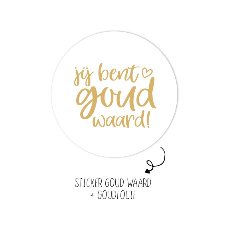 sticker goud waard wit