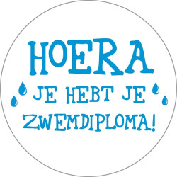 sticker zwemdiploma blauw