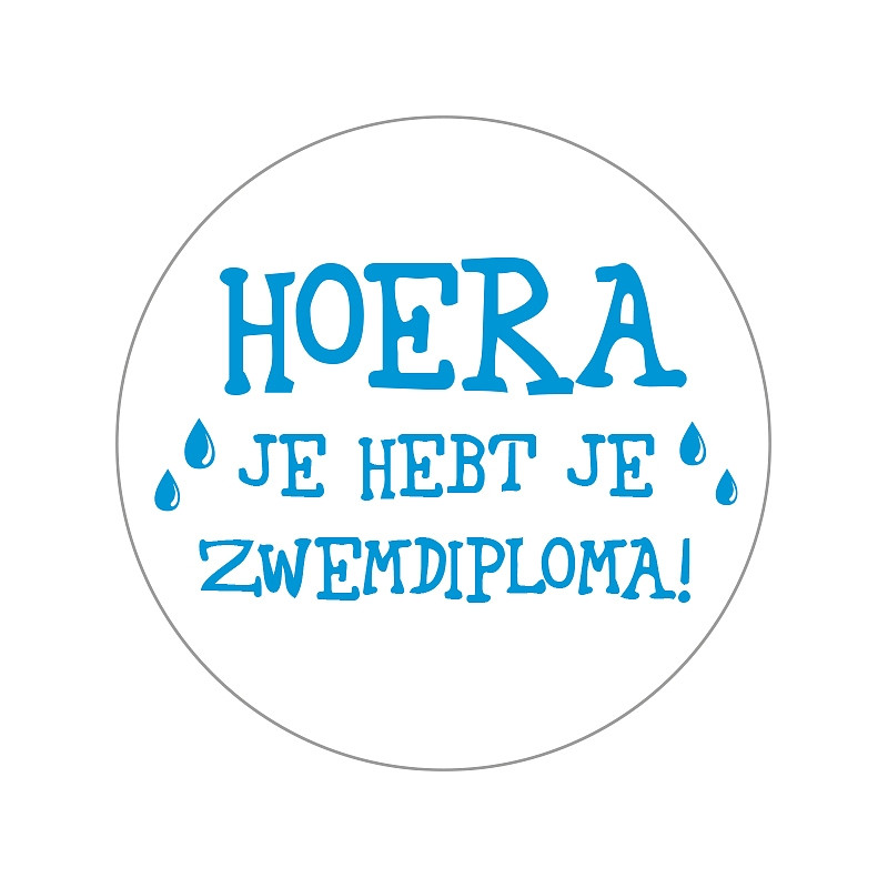 sticker zwemdiploma blauw
