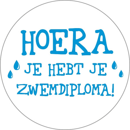 sticker zwemdiploma blauw