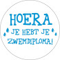sticker zwemdiploma blauw