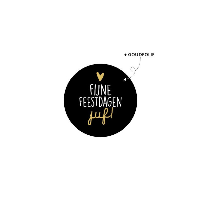 sticker fijne feestdagen juf