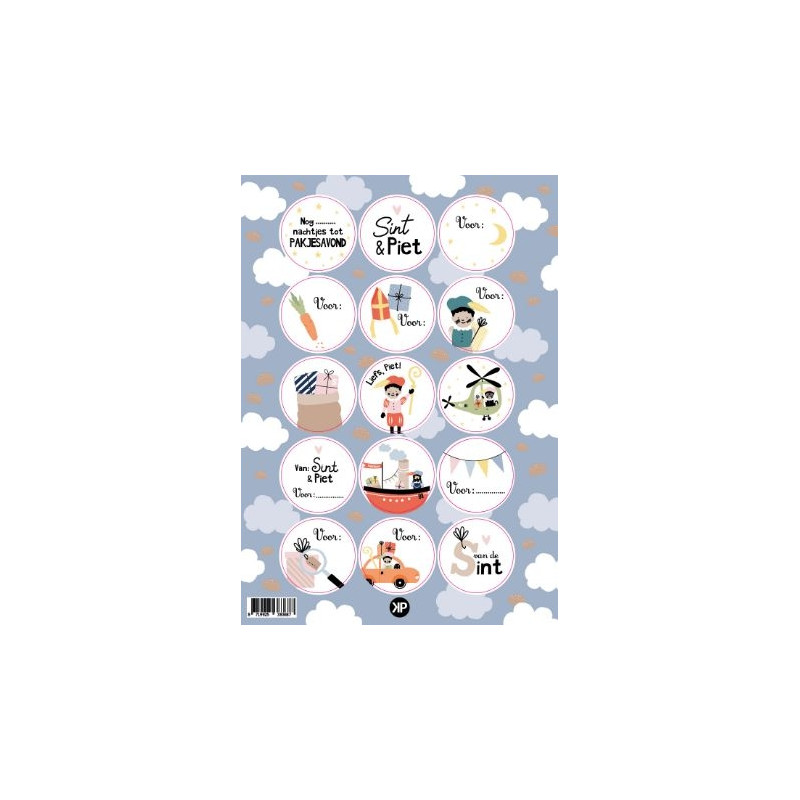 stickervel sint blauw