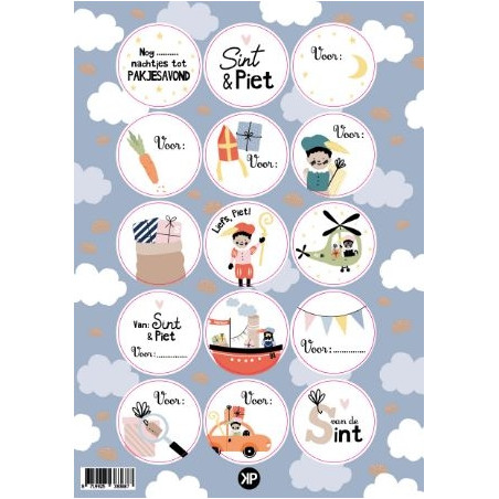 stickervel sint blauw