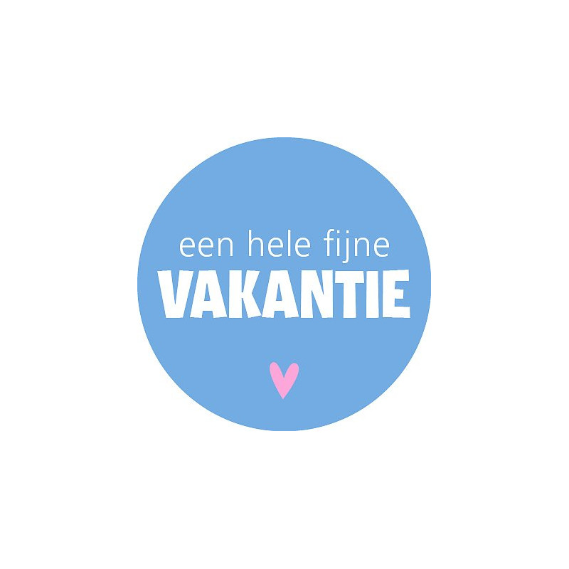 sticker fijne vakantie blauw