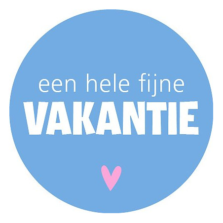 sticker fijne vakantie blauw