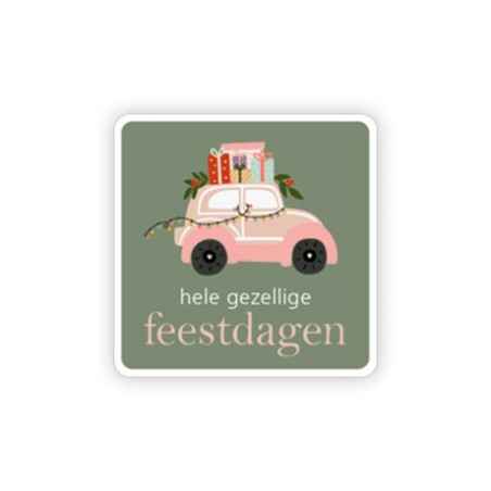 sticker kerstauto