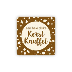sticker bruin kerstknuffel