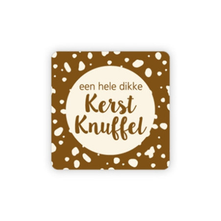 sticker bruin kerstknuffel