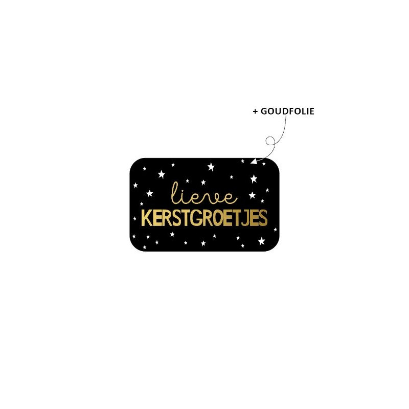 sticker kerstgroetjes rechthoek