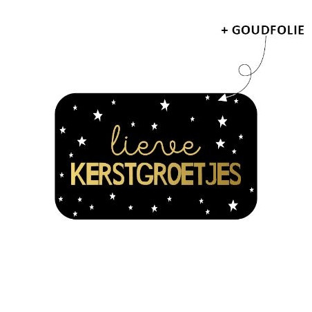 sticker kerstgroetjes rechthoek