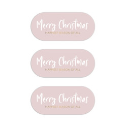 sticker ovaal merry christmas