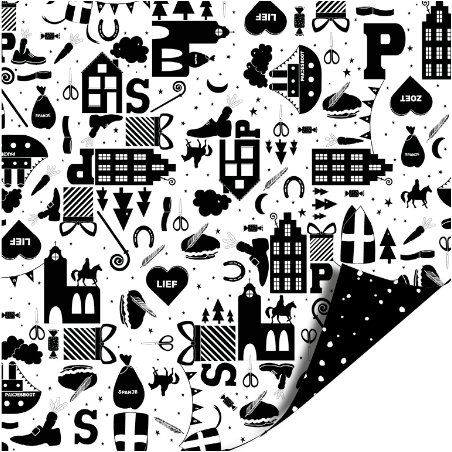 kadopapier hop sint zwart