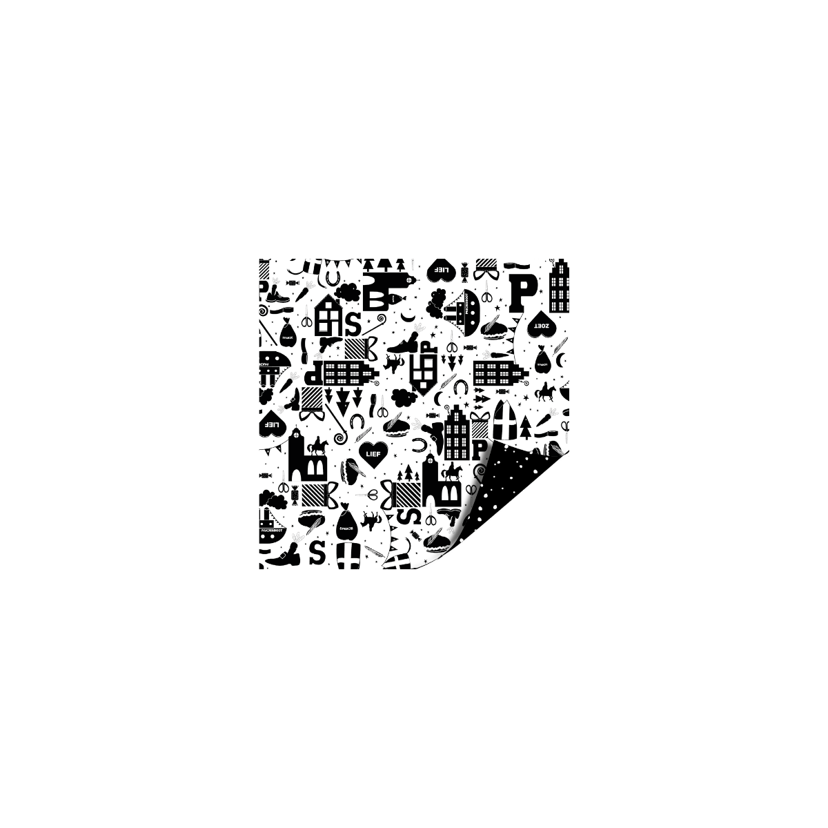 kadopapier hop sint zwart