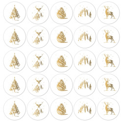 stickermix reindeer wit goud