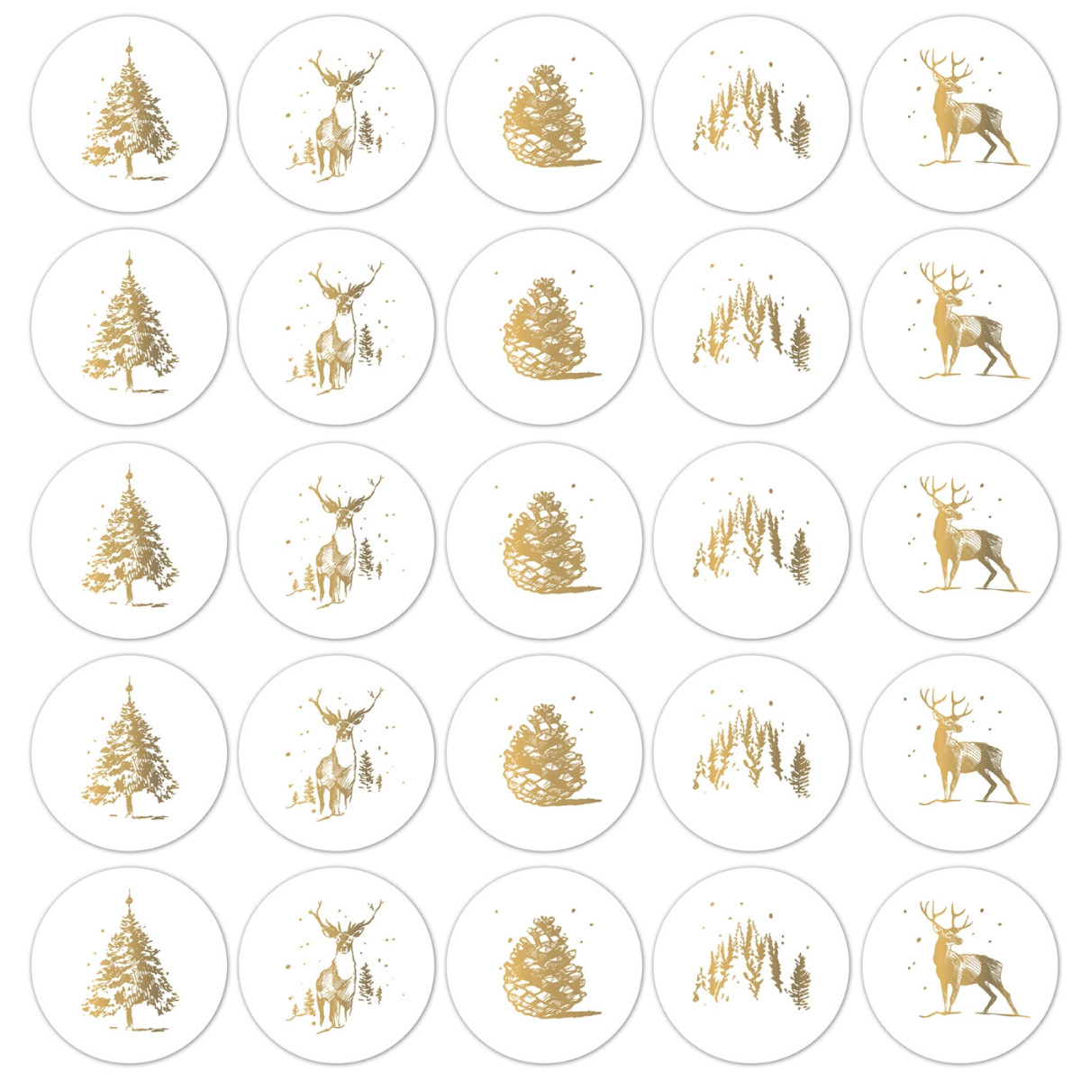 stickermix reindeer wit goud