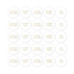 stickers kerstwensen wit goud