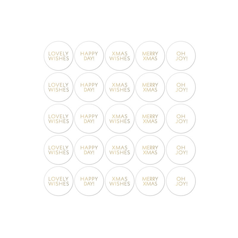 stickers kerstwensen wit goud
