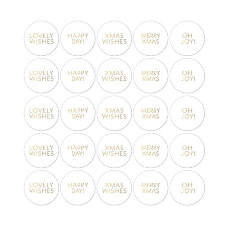 stickers kerstwensen wit goud