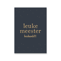 kaart meester bedankt donkerblauw