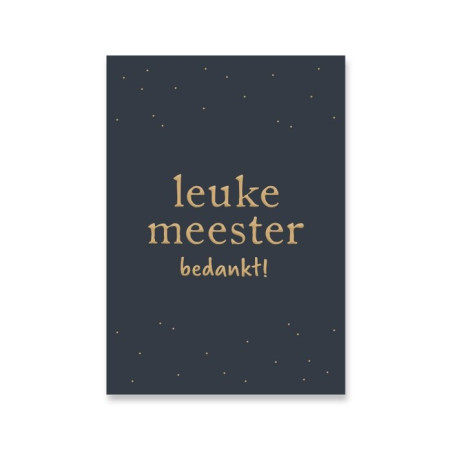 kaart meester bedankt donkerblauw
