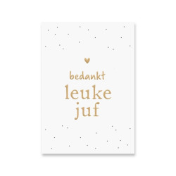 Kaart bedankt leuke juf