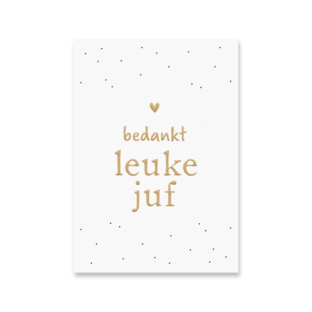 Kaart bedankt leuke juf