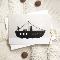 kaart pakjesboot goudfolie