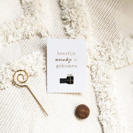 mini kaart heerlijk avondje goud