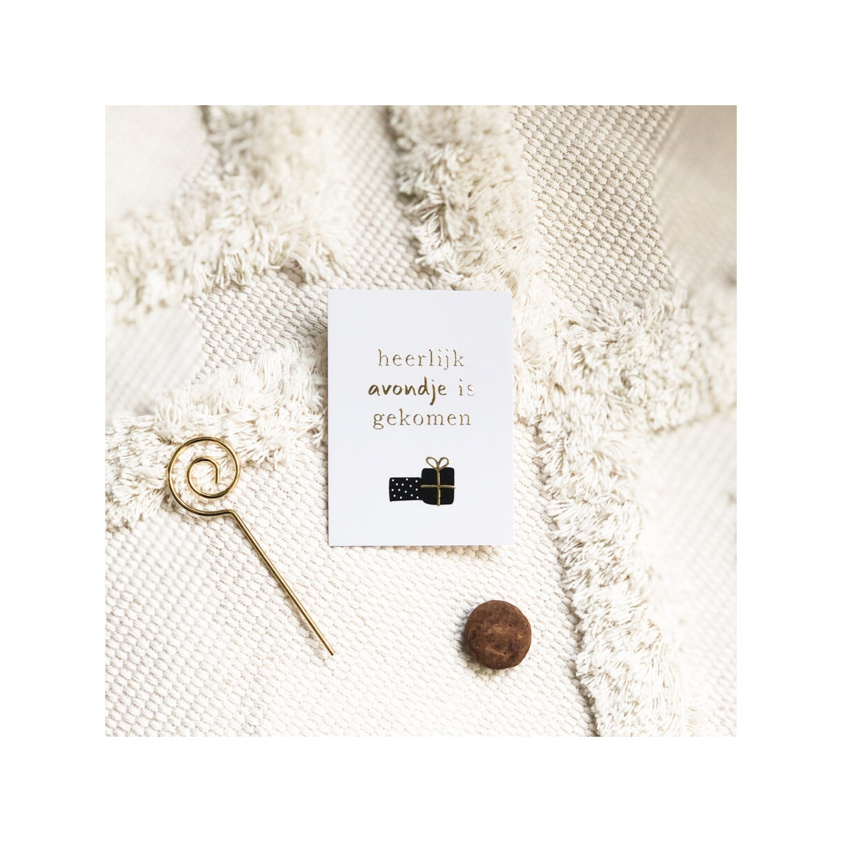 mini kaart heerlijk avondje goud