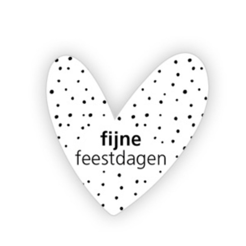 sticker hart feestdagen wit